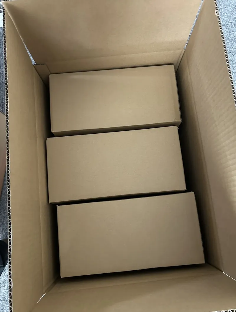 Products placed into a shipping carton